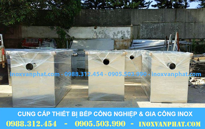 Hộp bẫy mỡ inox công nghiệp