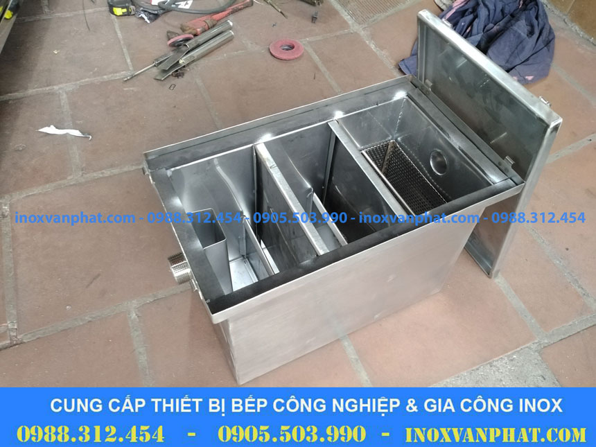 Hộp bẫy mỡ inox công nghiệp