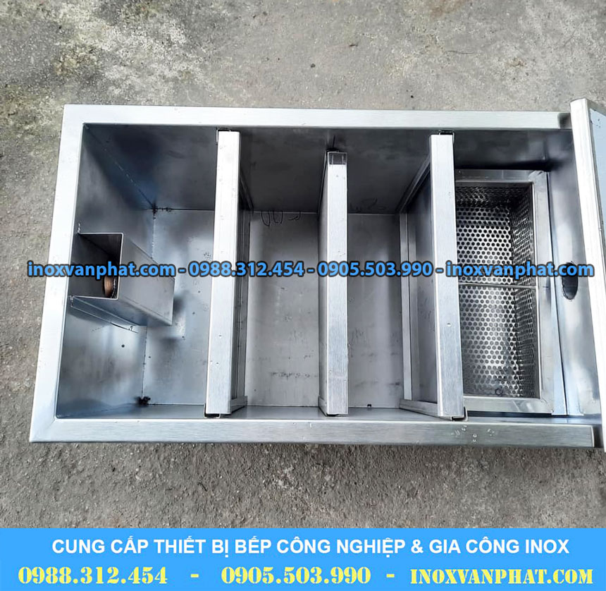 Hộp bẫy mỡ inox công nghiệp