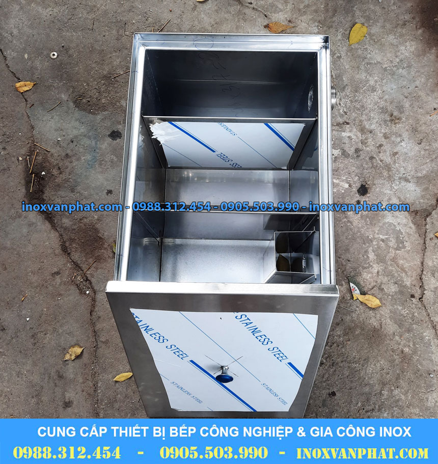 Hộp bẫy mỡ inox công nghiệp