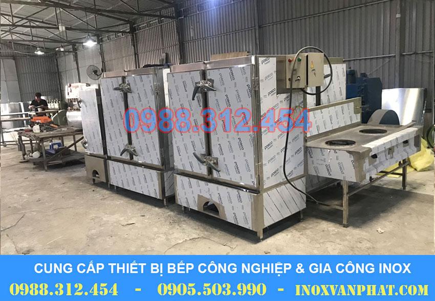 Tủ hấp cơm inox dùng gas