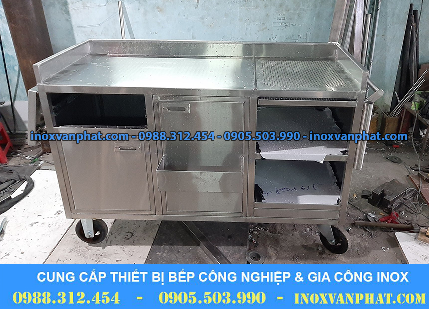 Xe đẩy inox công nghiệp