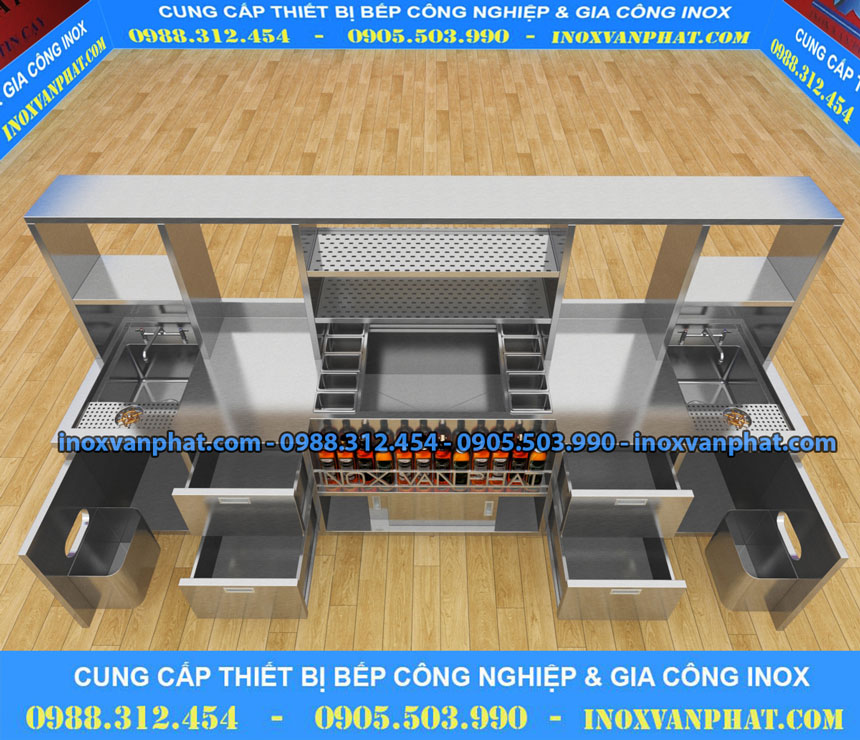 Quầy trà sữa inox