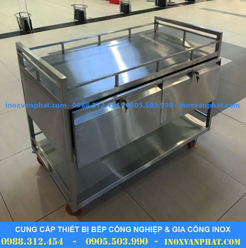 Xe đẩy inox công nghiệp