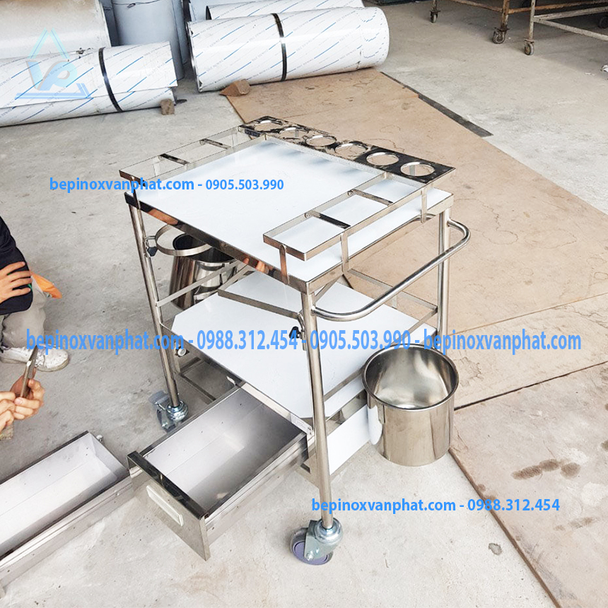 Xe đẩy inox công nghiệp